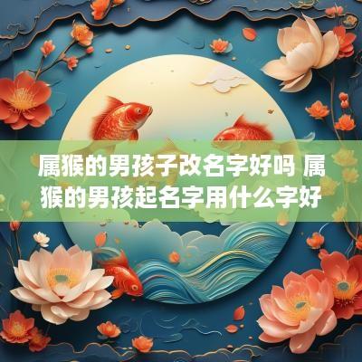 属猴的男孩子改名字好吗 属猴的男孩起名字用什么字好