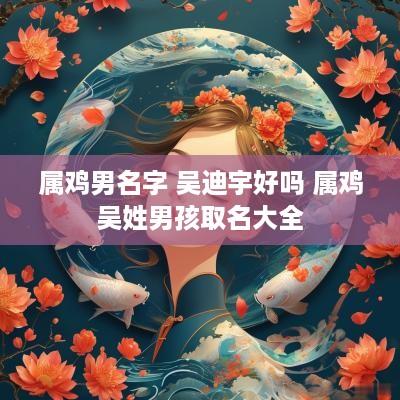 属鸡男名字 吴迪宇好吗 属鸡吴姓男孩取名大全