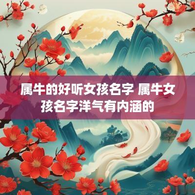 属牛的好听女孩名字 属牛女孩名字洋气有内涵的