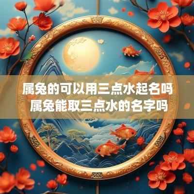 属兔的可以用三点水起名吗 属兔能取三点水的名字吗