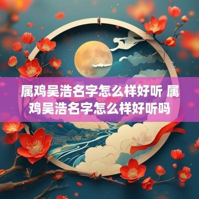 属鸡吴浩名字怎么样好听 属鸡吴浩名字怎么样好听吗