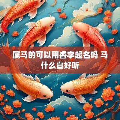 属马的可以用睿字起名吗 马什么睿好听 属马的可以用睿字起名吗 马什么睿好听