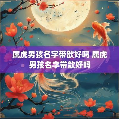 属虎男孩名字带歆好吗 属虎男孩名字带歆好吗