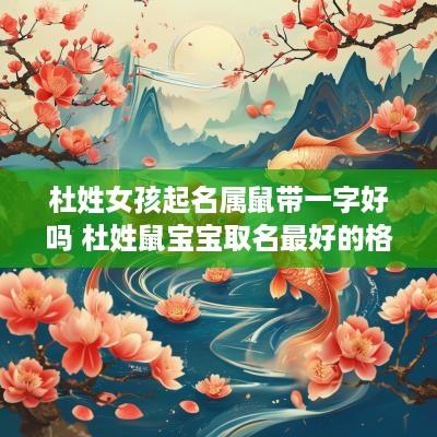 杜姓女孩起名属鼠带一字好吗 杜姓鼠宝宝取名最好的格局