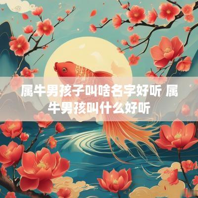 属牛男孩子叫啥名字好听 属牛男孩叫什么好听