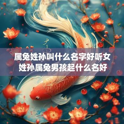 属兔姓孙叫什么名字好听女 姓孙属兔男孩起什么名好