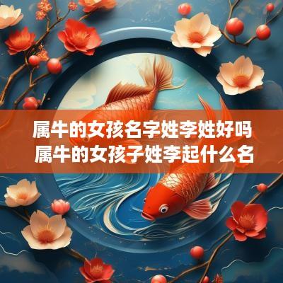 属牛的女孩名字姓李姓好吗 属牛的女孩子姓李起什么名字好