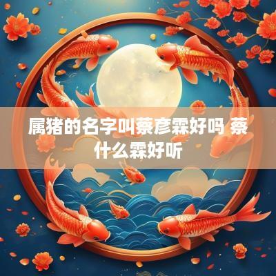 属猪的名字叫蔡彦霖好吗 蔡什么霖好听