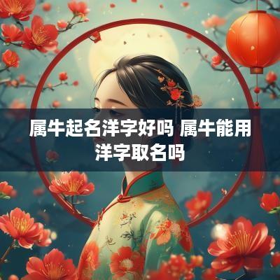 属牛起名洋字好吗 属牛能用洋字取名吗