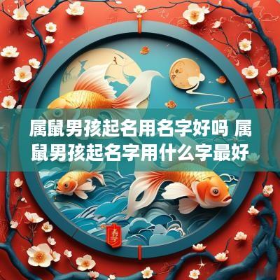 属鼠男孩起名用名字好吗 属鼠男孩起名字用什么字最好