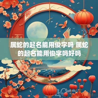 属蛇的起名能用俊字吗 属蛇的起名能用俊字吗好吗