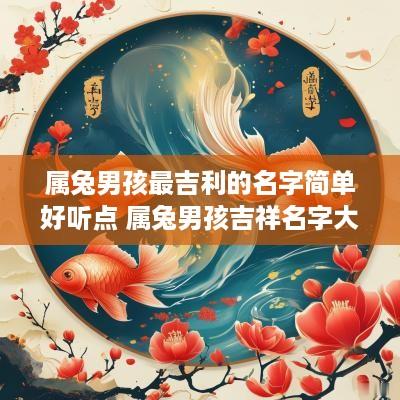 属兔男孩最吉利的名字简单好听点 属兔男孩吉祥名字大全