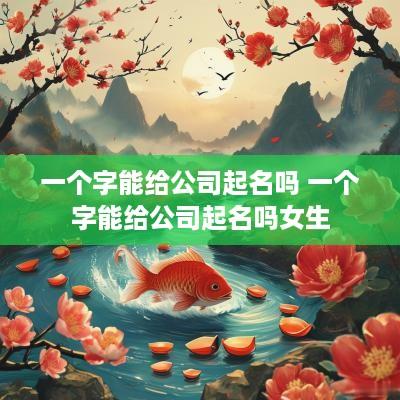 一个字能给公司起名吗 一个字能给公司起名吗女生