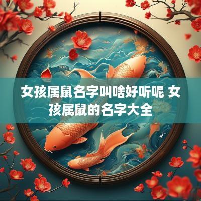 女孩属鼠名字叫啥好听呢 女孩属鼠的名字大全