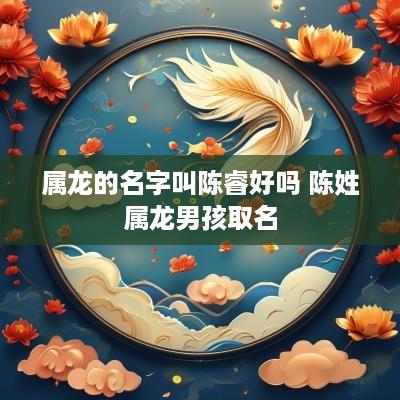 属龙的名字叫陈睿好吗 陈姓属龙男孩取名