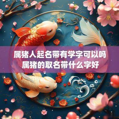 属猪人起名带有学字可以吗 属猪的取名带什么字好