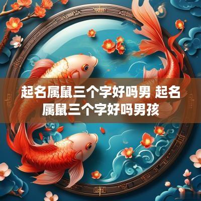 起名属鼠三个字好吗男 起名属鼠三个字好吗男孩