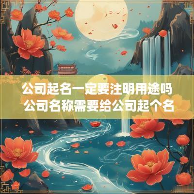 公司起名一定要注明用途吗 公司名称需要给公司起个名字