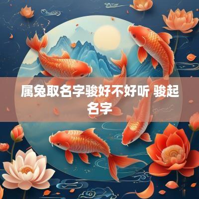 属兔取名字骏好不好听 骏起名字