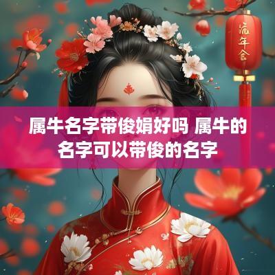 属牛名字带俊娟好吗 属牛的名字可以带俊的名字