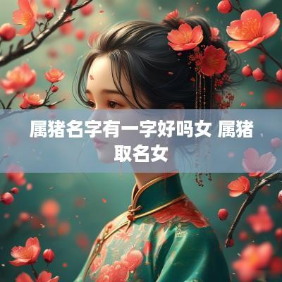 属猪名字有一字好吗女 属猪取名女