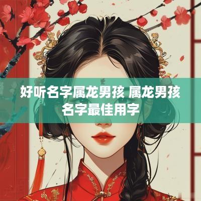 好听名字属龙男孩 属龙男孩名字最佳用字