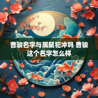 曹骏名字与属鼠犯冲吗 曹骏这个名字怎么样