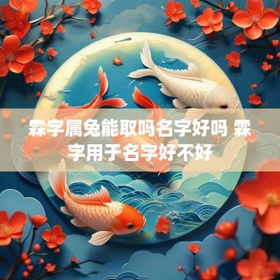 霖字属兔能取吗名字好吗 霖字用于名字好不好