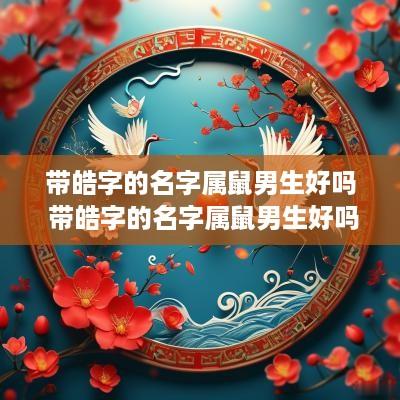 带皓字的名字属鼠男生好吗 带皓字的名字属鼠男生好吗还是女生