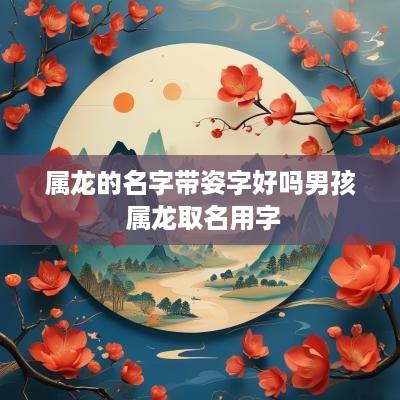 属龙的名字带姿字好吗男孩 属龙取名用字