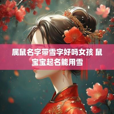 属鼠名字带雪字好吗女孩 鼠宝宝起名能用雪