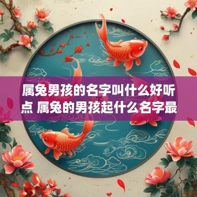 属兔男孩的名字叫什么好听点 属兔的男孩起什么名字最好