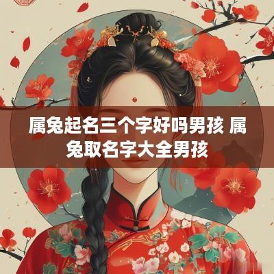 属兔起名三个字好吗男孩 属兔取名字大全男孩