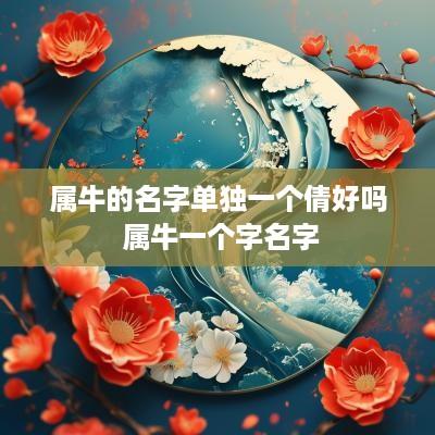 属牛的名字单独一个倩好吗 属牛一个字名字