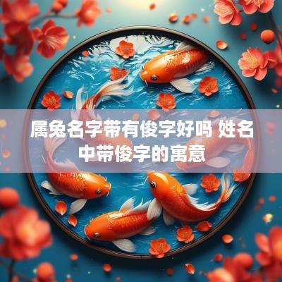 属兔名字带有俊字好吗 姓名中带俊字的寓意