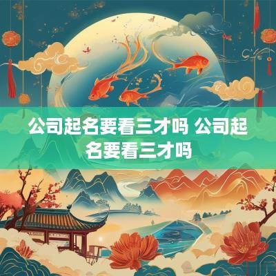 公司起名要看三才吗 公司起名要看三才吗