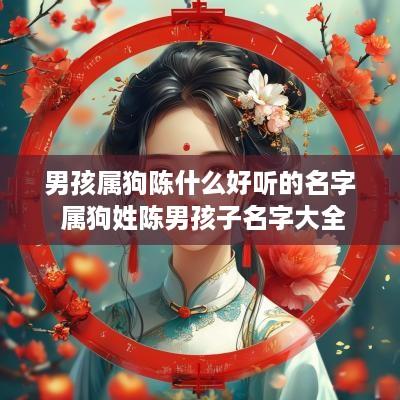 男孩属狗陈什么好听的名字 属狗姓陈男孩子名字大全