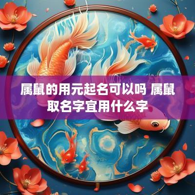 属鼠的用元起名可以吗 属鼠取名字宜用什么字