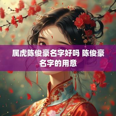 属虎陈俊豪名字好吗 陈俊豪名字的用意