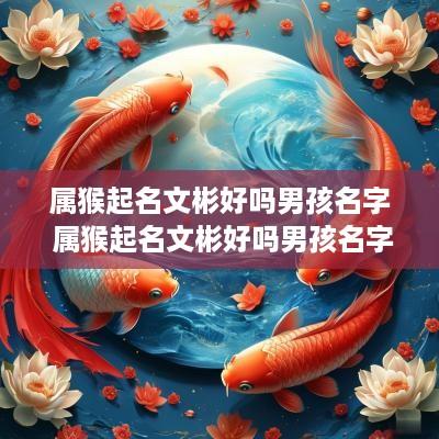 属猴起名文彬好吗男孩名字 属猴起名文彬好吗男孩名字大全