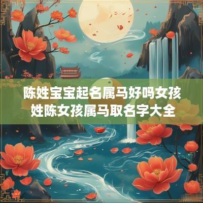 陈姓宝宝起名属马好吗女孩 姓陈女孩属马取名字大全