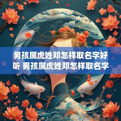 男孩属虎姓邓怎样取名字好听 男孩属虎姓邓怎样取名字好听点