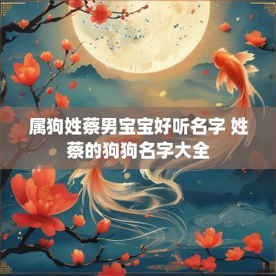 属狗姓蔡男宝宝好听名字 姓蔡的狗狗名字大全
