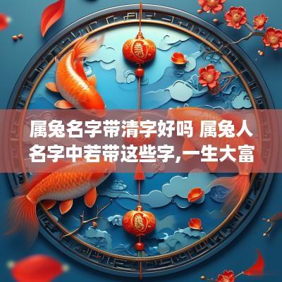 属兔名字带清字好吗 属兔人名字中若带这些字,一生大富大贵