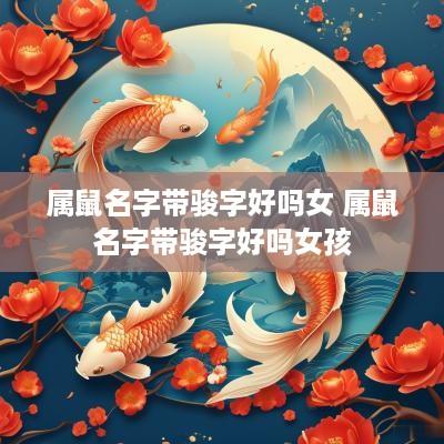 属鼠名字带骏字好吗女 属鼠名字带骏字好吗女孩