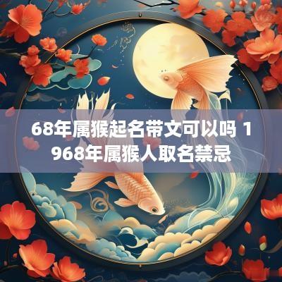 68年属猴起名带文可以吗 1968年属猴人取名禁忌