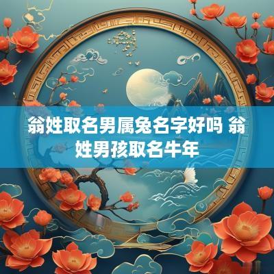 翁姓取名男属兔名字好吗 翁姓男孩取名蛇年