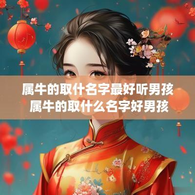 属牛的取什名字最好听男孩 属牛的取什么名字好男孩