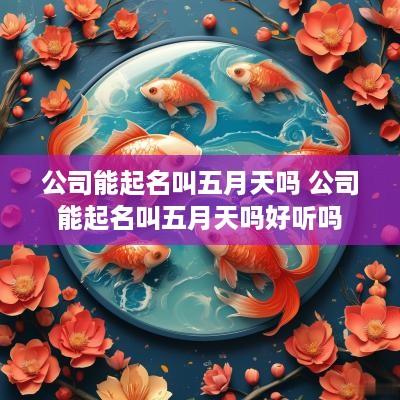 公司能起名叫五月天吗 公司能起名叫五月天吗好听吗