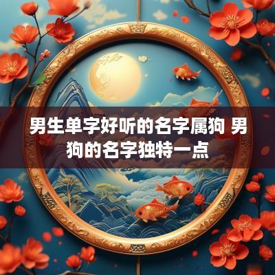 男生单字好听的名字属狗 男狗的名字独特一点